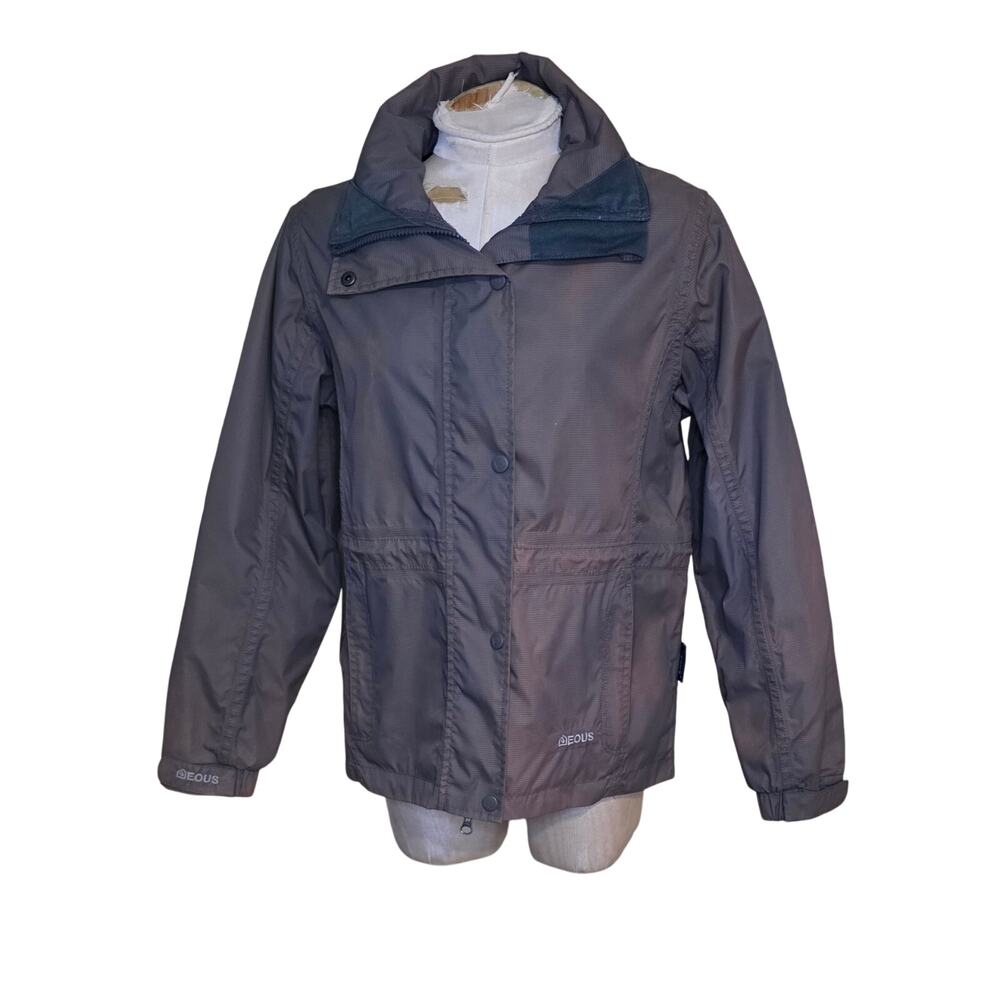 Eous Women's hooded rain jacket button‎ and zip Size XS